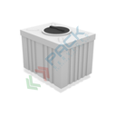 Serbatoio in plastica (PE) per chimici e alimenti, parallelepipedo orizzontale nervato, capacità 500 Lt, Mis. 1000 L x 700 P x 800 H mm, colore neutro