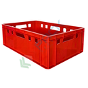 Cassetta in plastica (HDPE) per carne, sovrapponibile, capacità 40 Lt, Mis. 600 L x 400 P x 200 H mm, omologata DIN 55423