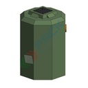 Degrassatore statico corpo lisico, A.E. 10, coperti 10, scarico domestico, Mis. Ø 600 x 875 H mm, per il pre-trattamento acque non provenienti da wc