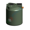 Degrassatore statico corpo lisico, A.E. 35, coperti 120, scarico domestico, Mis. Ø 1100 x 1350 H mm, per il pre-trattamento acque non provenienti da wc