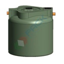 Degrassatore statico corpo lisico, A.E. 300, coperti 1100, scarico domestico, Mis. Ø 2500 x 2500 H mm, per il pre-trattamento acque non provenienti da wc