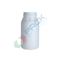 Bottiglia in plastica (HDPE) cilindrica a collo largo, capacità 250 ml, omologata ADR/ONU per liquidi, chiusura con tappo a vite con apertura del sigillo a strappo (tappo escluso), colore bianco latte