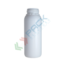 Bottiglia in plastica (HDPE) cilindrica a collo largo, capacità 500 ml, omologata ADR/ONU per liquidi, chiusura con tappo a vite con apertura del sigillo a strappo (tappo escluso), colore bianco latte