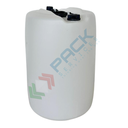 Fusto in plastica (HDPE) con tappi a vite (inclusi), cilindrico, capacità 60 Lt, ADR/ONU per liquidi, uso alimentare, colore neutro