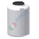 Serbatoio in plastica (PE) per chimici e alimenti, cilindrico verticale, capacità 120 Lt, Mis. Ø 500 x 750 H mm, colore neutro