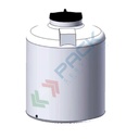 Serbatoio in plastica (PE) per chimici e alimenti, cilindrico verticale, capacità 575 Lt, Mis. Ø 870 x 1150 H mm, colore neutro