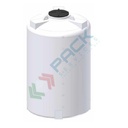 Serbatoio in plastica (PE) per chimici e alimenti, cilindrico verticale, capacità 3040 Lt, Mis. Ø 1400 x 2250 H mm, colore neutro