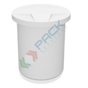 Serbatoio in plastica (PE) per chimici e alimenti, cilindrico verticale a tutta bocca, capacità 675 Lt, Mis. Ø 970 x 1230 H mm, colore neutro