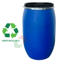 Fusto in plastica riciclata (HDPE 100% PCR) ad apertura totale, rotondo, capacità 120 Lt, ADR/ONU per solidi