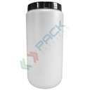 Barattolo in plastica (HDPE), cilindrico, capacità 2000 ml, chiusura a vite con sottotappo (tappo incluso)