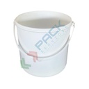 Secchio plastica (PP) cilindrico, capacità 3,2 Lt, Mis. Ø 162 x 160 H mm, manico in plastica, chiusura a pressione con sigillo (coperchio escluso)