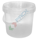 Secchio plastica (PP) conico, capacità 5 Lt, Mis. Ø 208 x 193 H mm, omologato ADR/ONU, manico in plastica, coperchio a pressione (escluso), colore neutro