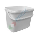 Secchio plastica (PP) rettangolare, capacità 8 Lt, Mis. 284 L x 192 P x 221 H mm, manico in plastica, chiusura a pressione (coperchio escluso)