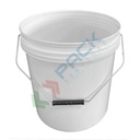 Secchio plastica (PP) conico, capacità 17 Lt, Mis. Ø 293 x 312 H mm, omologato ADR/ONU, manico in metallo, chiusura a pressione (coperchio escluso)