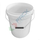 Secchio plastica (PP) conico, capacità 21 Lt, Mis. Ø 299 x 360 H mm, omologato ADR/ONU, manico in metallo, chiusura a pressione (coperchio escluso)