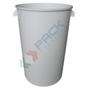 Secchio plastica (PP) conico, capacità 60 Lt, Mis. Ø 395 x 590 H mm, omologato ADR/ONU, senza manico, chiusura a pressione (coperchio escluso)