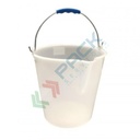 Secchio plastica (PE) conico con becco, capacità 14 Lt, Mis. Ø 290 x 300 H mm, manico in metallo, colore neutro