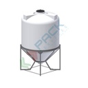 Serbatoio in plastica (PE) per chimici e alimenti, cilindrico verticale, con struttura, capacità 6300 Lt, Mis. Ø 1720 x 3350 H mm, colore neutro