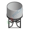 Serbatoio in plastica (PE) per chimici e alimenti, cilindrico verticale, con struttura, capacità 10000 Lt, Mis. Ø 2690 x 3600 H mm, colore neutro