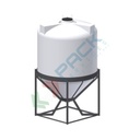 Serbatoio in plastica (PE) per chimici e alimenti, cilindrico verticale, con struttura, capacità 12000 Lt, Mis. Ø 2690 x 4190 H mm, colore neutro
