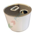 Lattina in metallo cilindrica, Mis. Ø 175 x 160 H mm, capacità nominale 2,5 Lt, bocca Ø 42 mm, bianco int. grezzo (tappo dosatore non incluso)