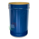 Fusto in ferro conico ad apertura totale, Mis. Ø 380 x 602 H mm, capacità nominale 60 Lt, capacità totale 62 Lt, omologato ADR/ONU, coperchio con cravatta (escluso), blu int. laccato