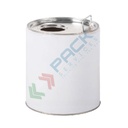 Fusto in ferro cilindrico foro Ø 57 mm, Mis. Ø 172 x 262 H mm, capacità nominale 5 Lt, capacità totale 5,7 Lt, omologato ADR/ONU, (tappo dosatore escluso), bianco int. grezzo