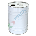 Fusto in ferro cilindrico foro Ø 57 mm, Mis. Ø 285 x 460 H mm, capacità nominale 25 Lt, capacità totale 26,7 Lt, omologato ADR/ONU, (tappo dosatore escluso), bianco int. grezzo