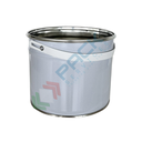 Secchiello in metallo conico Mis. Ø 180 x 145 H mm, capacità nominale 2,5 Lt, capacità totale 3,2 Lt, omologato ONU per liquidi, con manico in plastica, interno grezzo