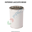 Secchiello in metallo conico Mis. Ø 180 x 242 H mm, capacità nominale 5 Lt, capacità totale 5,6 Lt, omologato ONU per liquidi, con manico in plastica, interno laccato