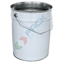 Secchiello in metallo conico Mis. Ø 240 x 300 H mm, capacità nominale 10 Lt, capacità totale 11,8 Lt, omologato ONU per liquidi, con manico in ferro, interno grezzo