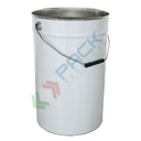 Secchiello in metallo conico Mis. Ø 292 x 445 H mm, capacità nominale 25 Lt, capacità totale 26,5 Lt, omologato ONU per liquidi, con manico in ferro, interno grezzo