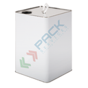 Lattina in metallo rettangolare, Mis. 234 L x 234 P x 411 H mm, capacità nominale 20 Lt, capacità totale 21,8 Lt, bocca Ø 57 mm, omologata ADR/ONU, bianco int. grezzo (tappo dosatore non incluso)