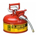 Tanica di sicurezza di tipo II, capacità 4 Lt, con beccuccio flessibile in metallo, colore rosso