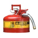 Tanica di sicurezza di tipo II, capacità 9 Lt, con beccuccio flessibile in metallo, colore rosso