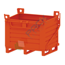 Contenitore in lamiera con fondo apribile ad unico portello, Mis. 1000 L x 800 P x 910 H mm, portata 2000 Kg, colore arancio RAL 2004