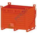 Contenitore in lamiera con fondo apribile ad unico portello, Mis. 1500 L x 1000 P x 910 H mm, portata 2000 Kg, colore arancio RAL 2004