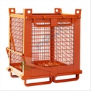 Contenitore a fondo apribile in rete, fondello doppio, Mis. 1000 L x 800 P x 1260 H mm, arancio RAL 2004