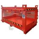 Contenitore a fondo apribile in rete, fondello doppio, Mis. 1500 L x 1000 P x 910 H mm, arancio RAL 2004