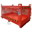 Contenitore a fondo apribile in rete, fondello doppio, Mis. 2000 L x 1000 P x 1260 H mm, arancio RAL 2004