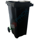 Bidone spazzatura per la raccolta differenziata rifiuti, capacità 240 Lt, certificato UNI EN 840, per uso esterno, colore nero