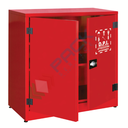 Armadio porta DPI e antincendio , Mis. 1075 L x 500 P x 1100 H mm, 2 ante cieche, 2 ripiani, colore rosso, fornito smontato