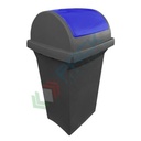 Pattumiera per la raccolta differenziata rifiuti, capacità 50 Lt, coperchio basculante, colore grigio/blu