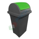 Pattumiera per la raccolta differenziata rifiuti, capacità 50 Lt, coperchio basculante, colore grigio/verde