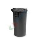 Bidone spazzatura per la raccolta differenziata rifiuti, capacità 80 Lt, coperchio a cerniera, colore nero