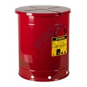 Bidone di sicurezza per rifiuti oleosi, capacità 80 Lt, apertura manuale, colore rosso