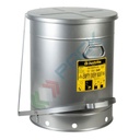 Bidone di sicurezza per rifiuti oleosi, capacità 80 Lt, apertura a pedale, coperchio con SoundGard, colore argento