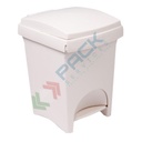 Pattumiera per la raccolta differenziata rifiuti, capacità 18 Lt, coperchio a cerniera e apertura a pedale, colore bianco