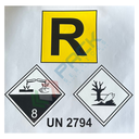 Adesivo per contenitore batterie esauste art. BTRY2