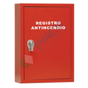Cassetta porta documenti ideale per registro antincendio, Mis. 300 L x 140 P x 370 H mm, chiusura sigillabile o luchettabile in zama, colore rosso RAL 3000